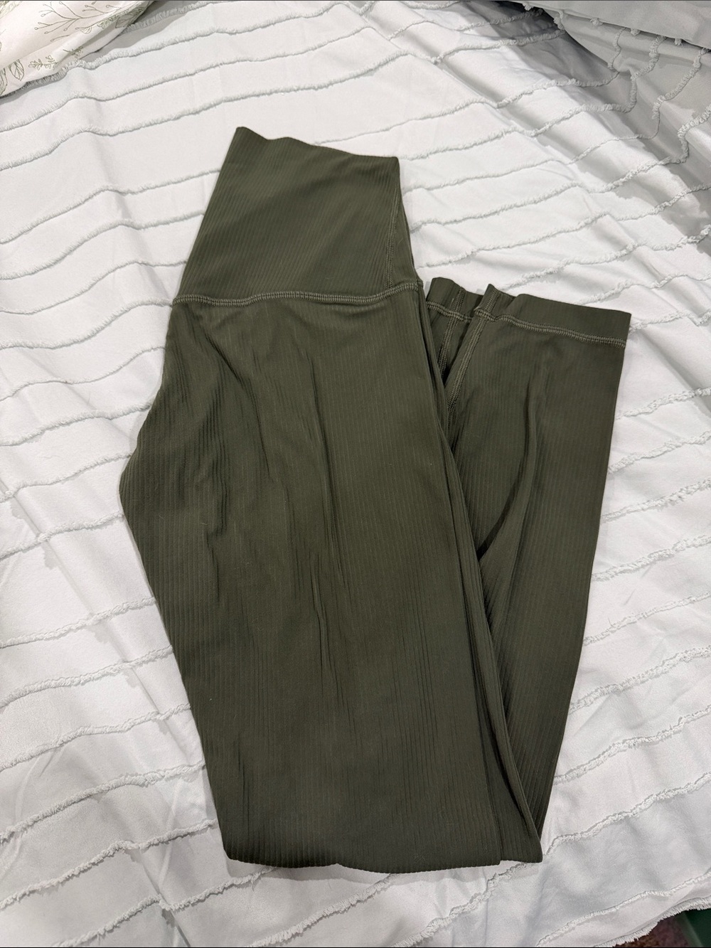 lululemon athletica Olive Ribbed High-Rise Leggings